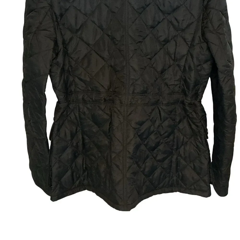 Coach Puffer Quilted Lightweight‎ Cinched Waist Black Jacket Women's Medium NWT